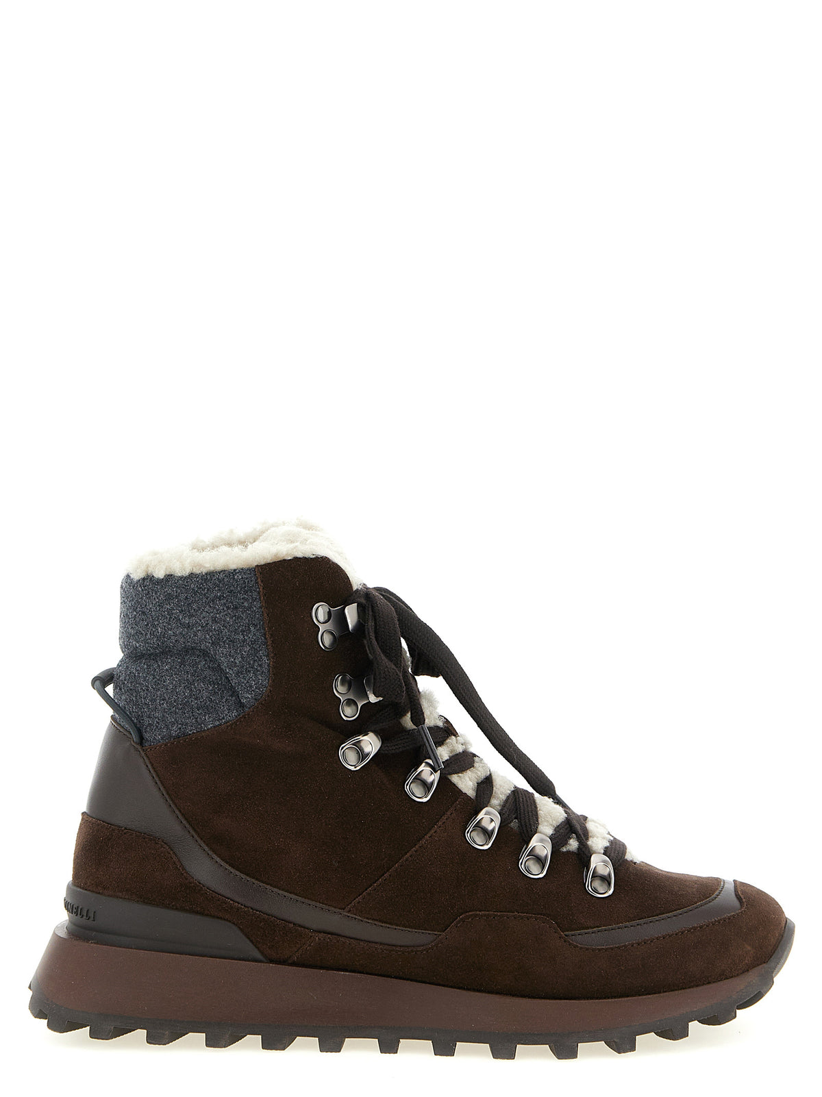 Brunello Cucinelli brown calfskin ankle boots