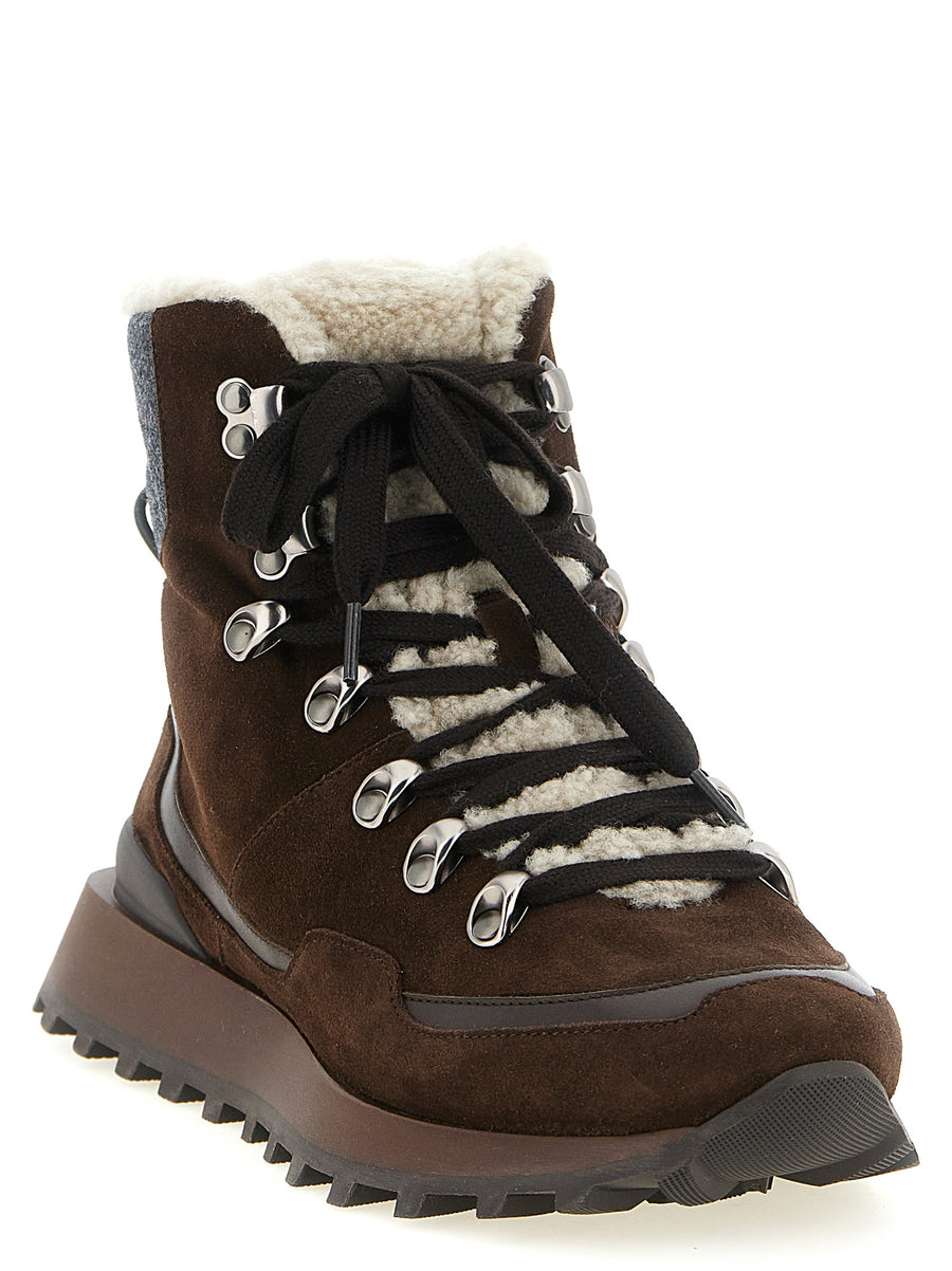 Brunello Cucinelli brown calfskin ankle boots