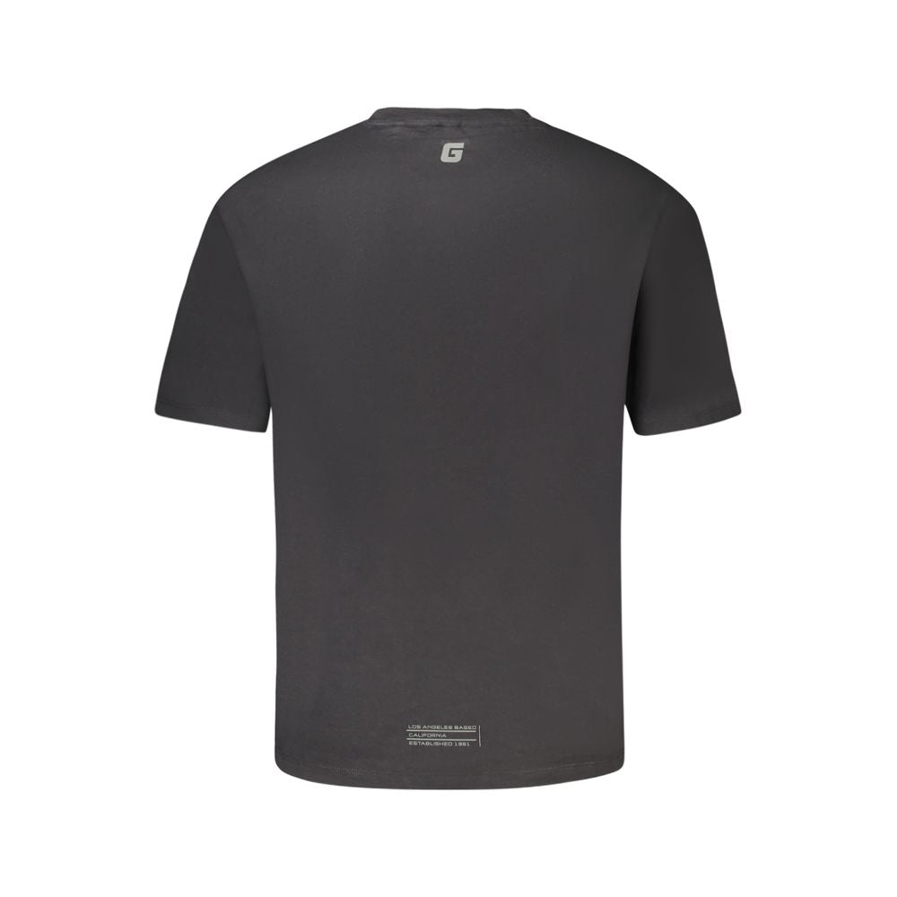 Guess Jeans Schwarzes Baumwoll-T-Shirt für Herren