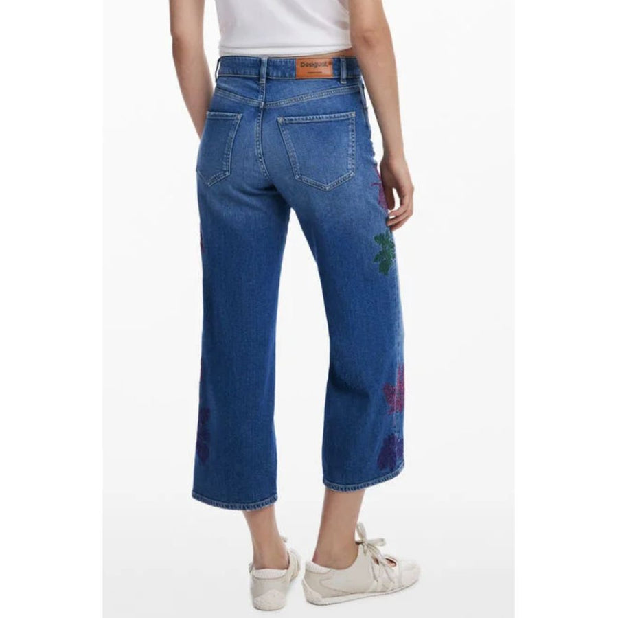 Desigual Blaue Baumwolljeans mit geradem Bein