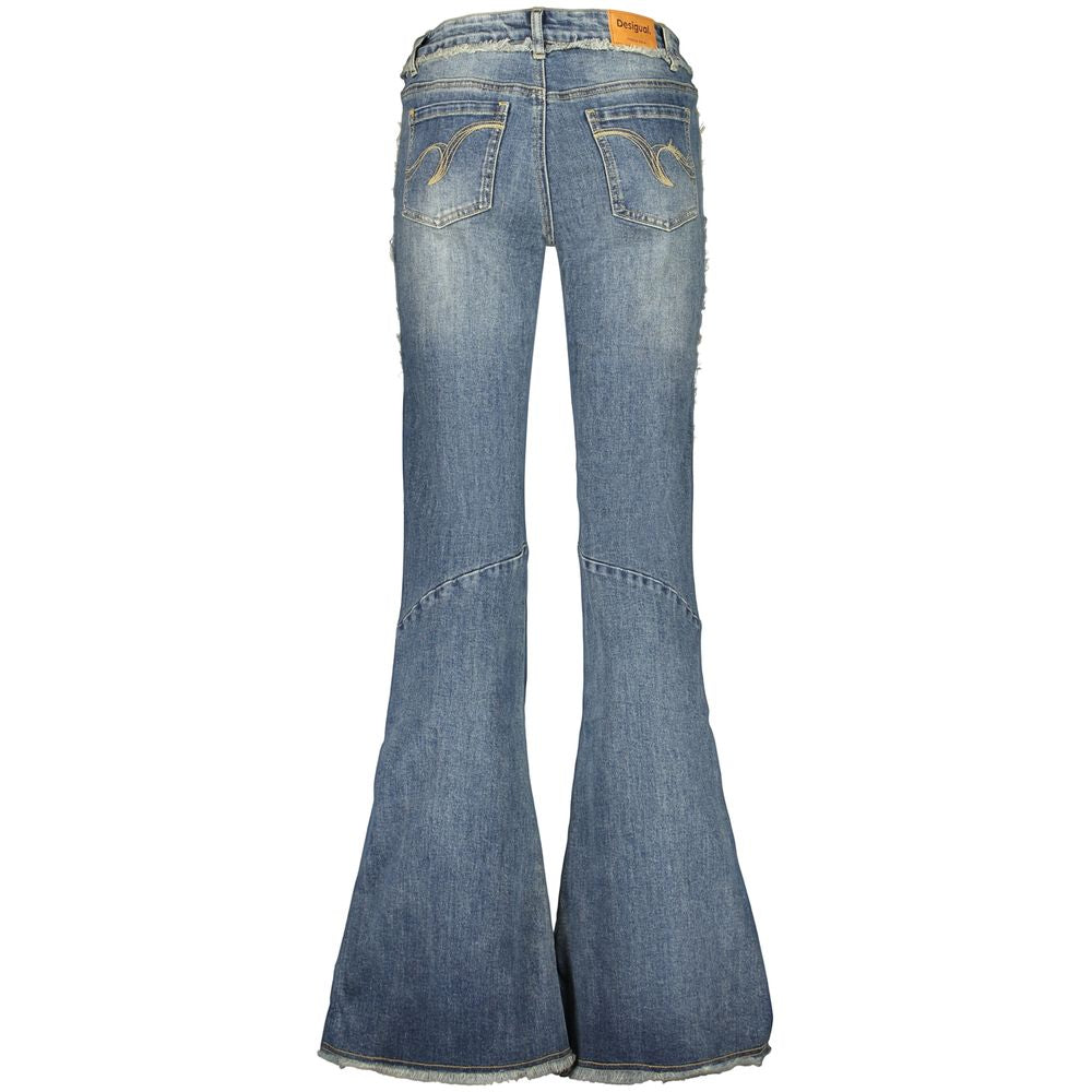 Desigual Blaue Baumwoll-Jeans mit ausgestelltem Bein