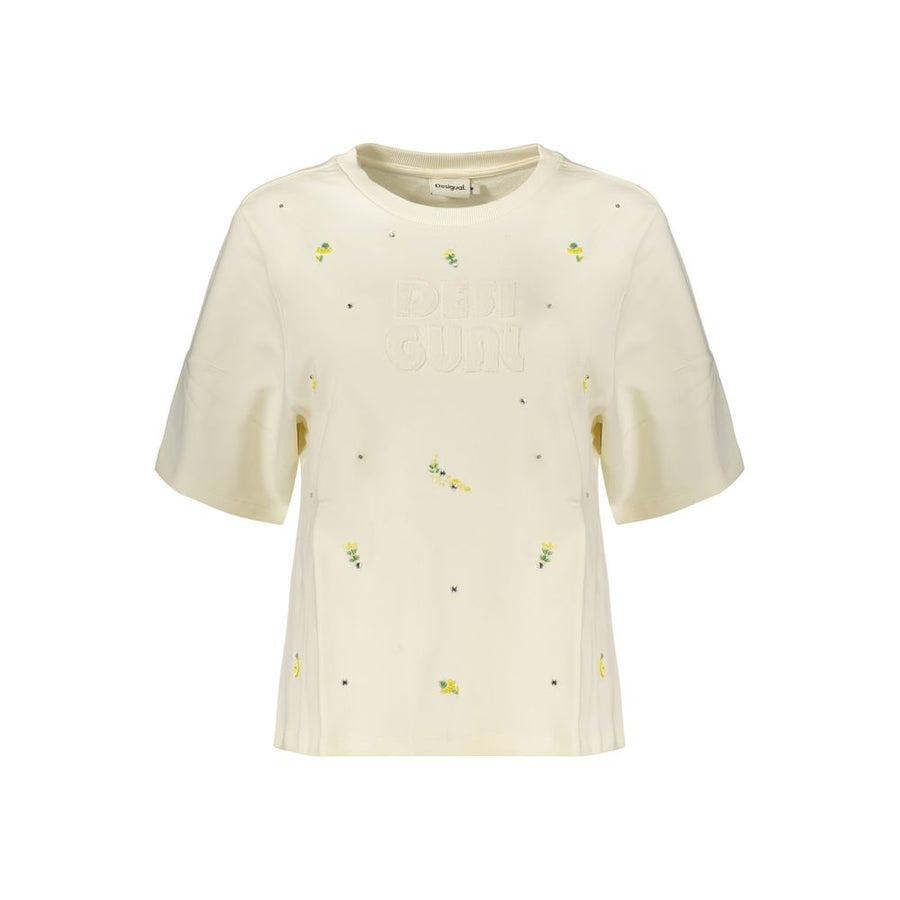 Desigual White Cotton Sweatshirt