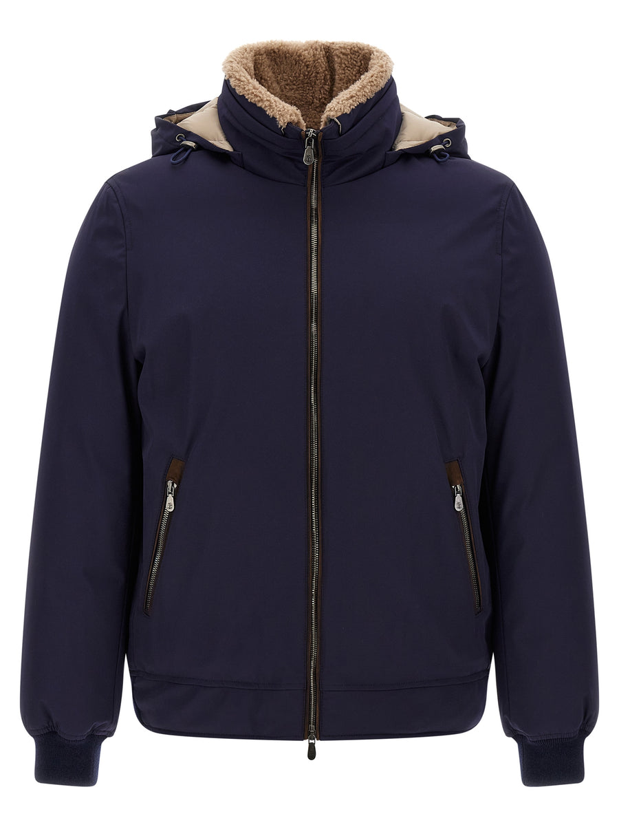Brunello Cucinelli Full-Length Blue Polyamide Jacket