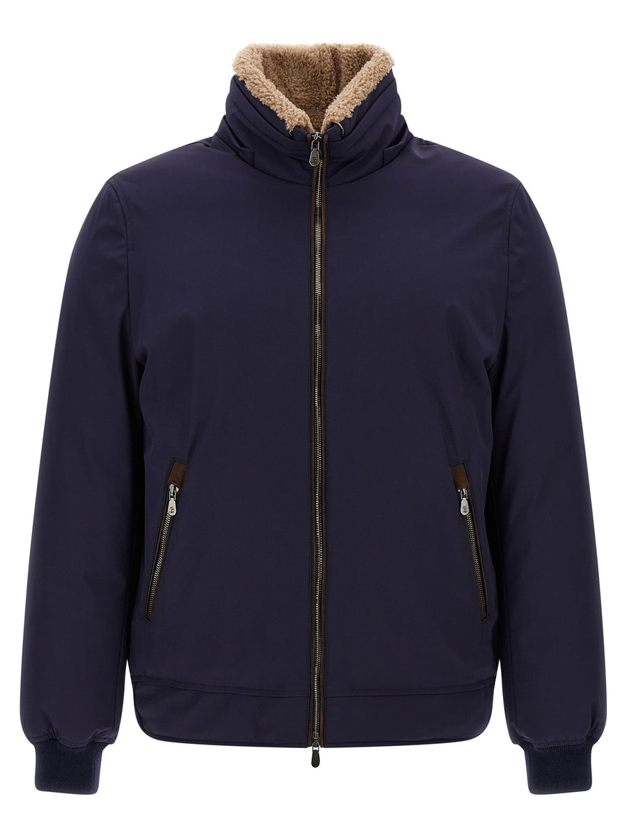 Brunello Cucinelli Full-Length Blue Polyamide Jacket
