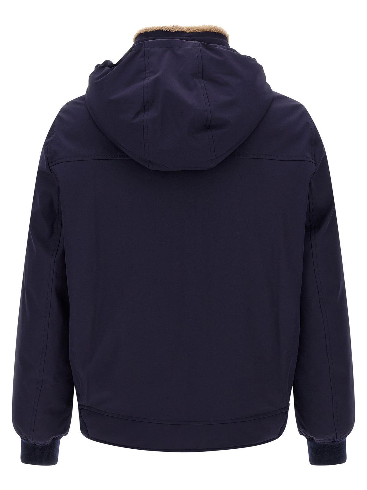 Brunello Cucinelli Blaue Polyamid-Jacke in voller Länge