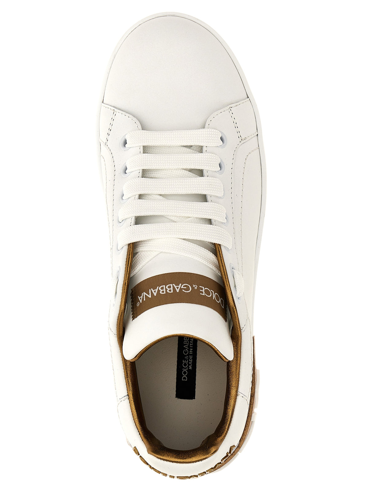 Dolce & Gabbana Sneakers aus Kalbsleder in Gold