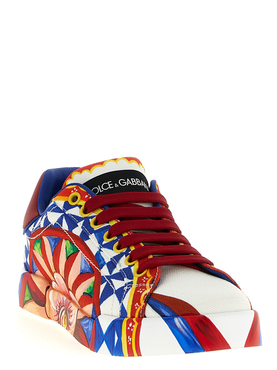 Dolce & Gabbana Multicolor Cotton Low-Top Sneakers