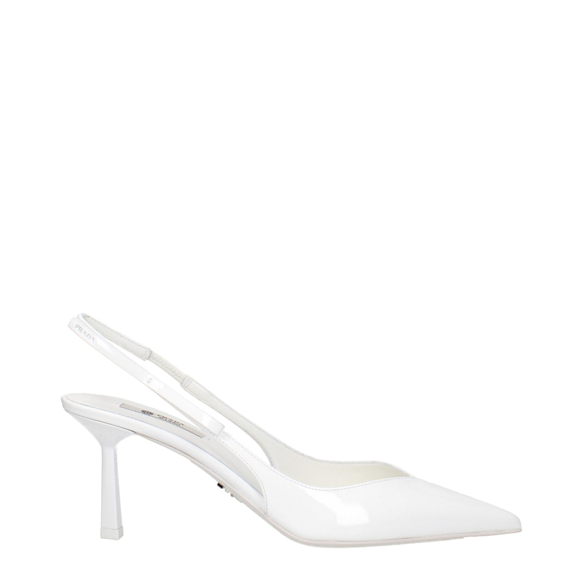 Prada White Leather High-Heel Pumps
