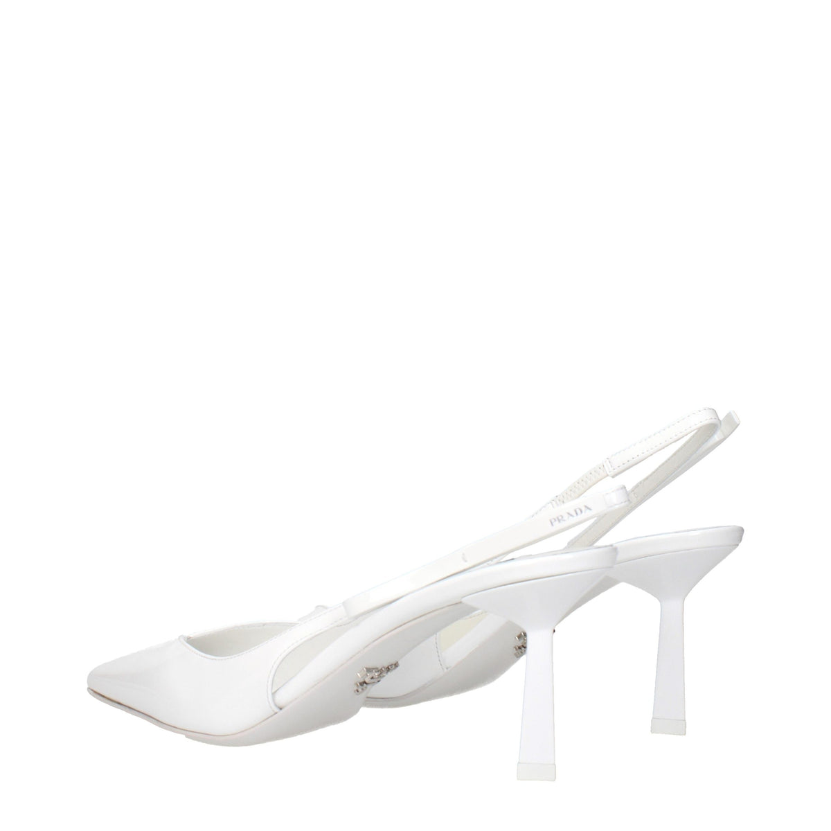 Prada White Leather High-Heel Pumps
