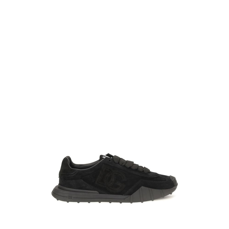 Dolce & Gabbana Schwarze Bos Taurus Kalbsleder Sneaker