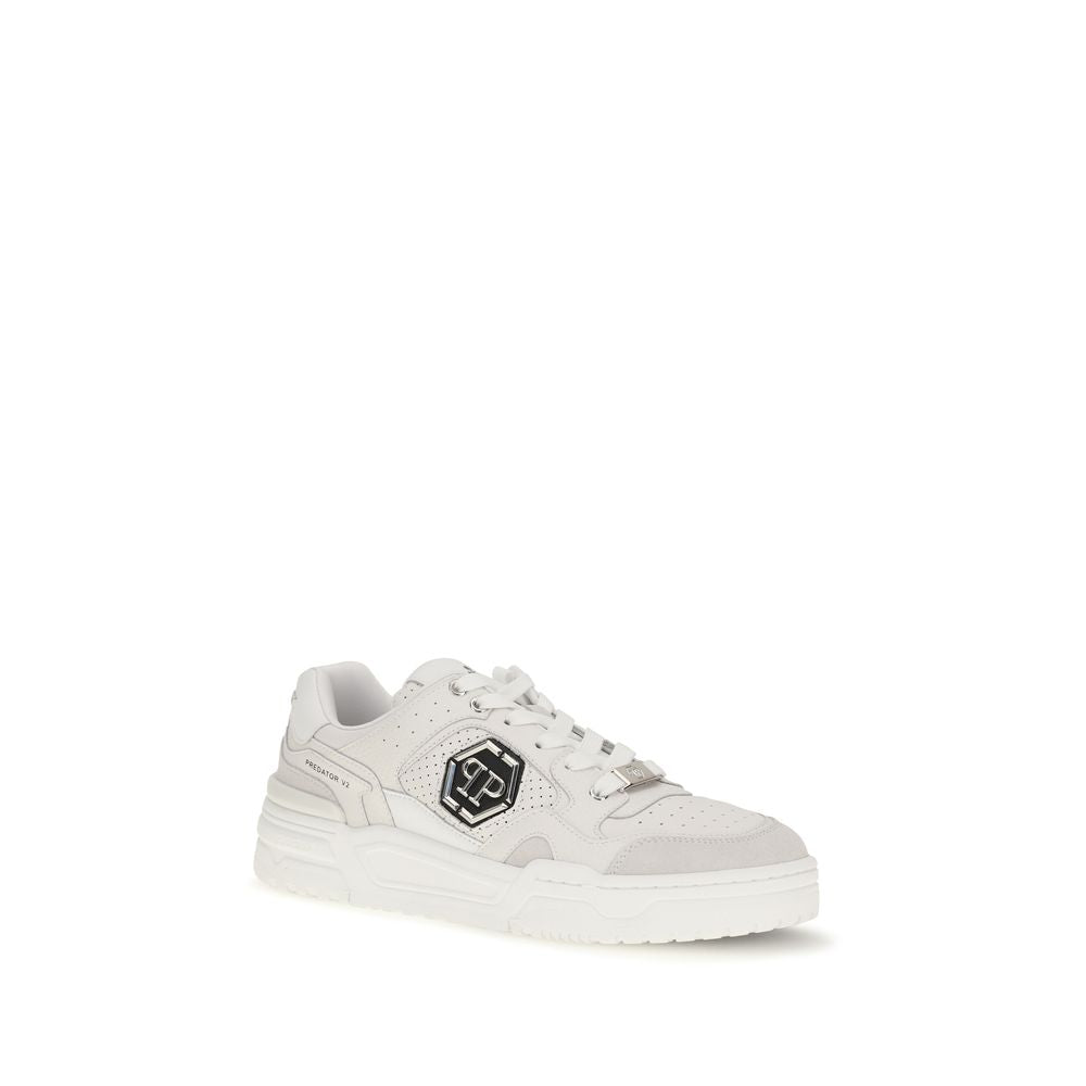 Philipp Plein Weiße Low-Top-Sneaker aus Polyester