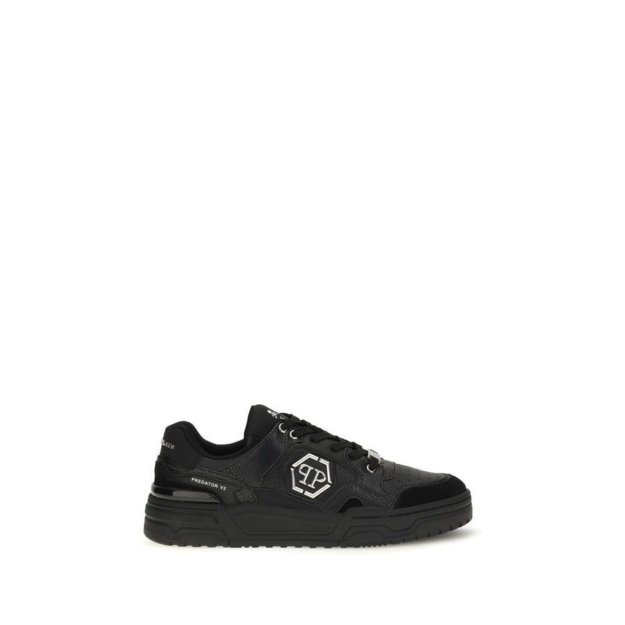 Philipp Plein Schwarze Low-Top-Sneaker aus Polyester