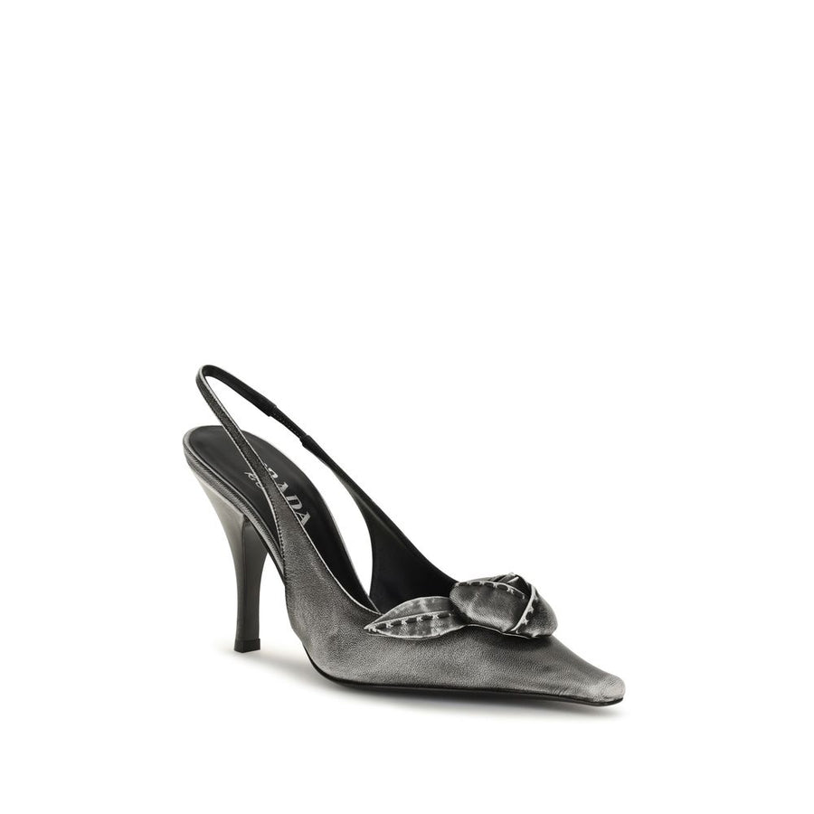 Prada Grey Goat Leather High Heel Pumps