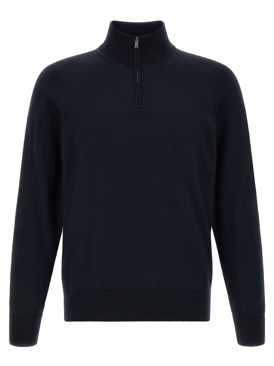 Hugo Boss Blue Virgin Wool Cardigan