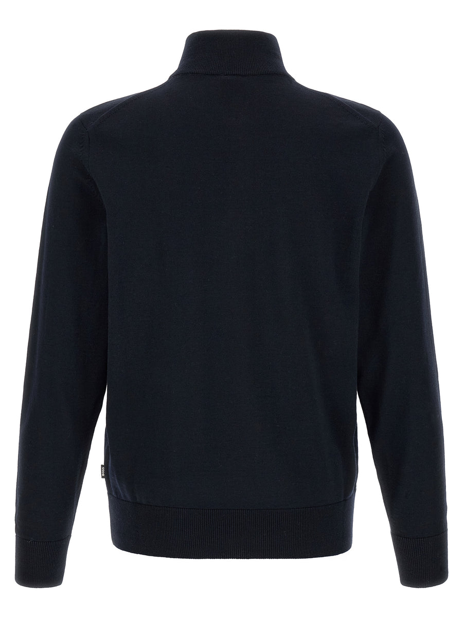 Hugo Boss Blue Virgin Wool Cardigan
