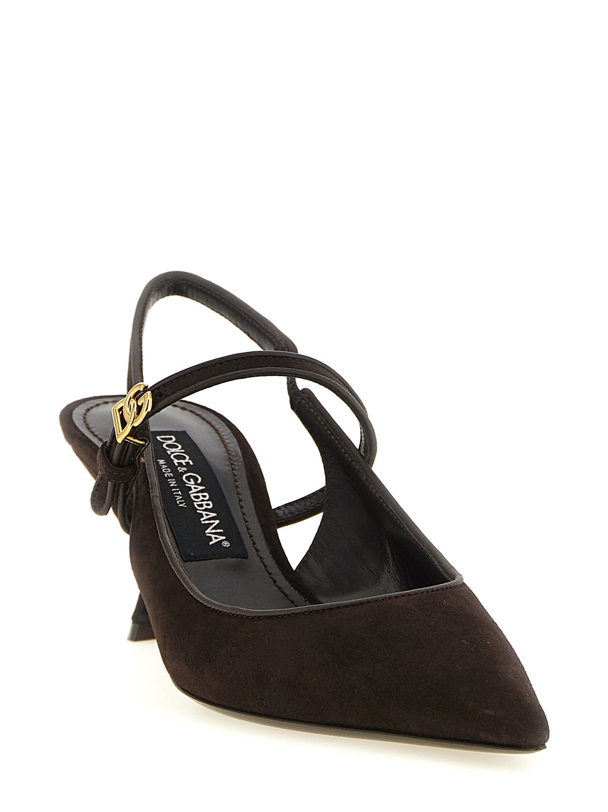 Dolce & Gabbana Brown Goat Leather Mid-Heel Pumps