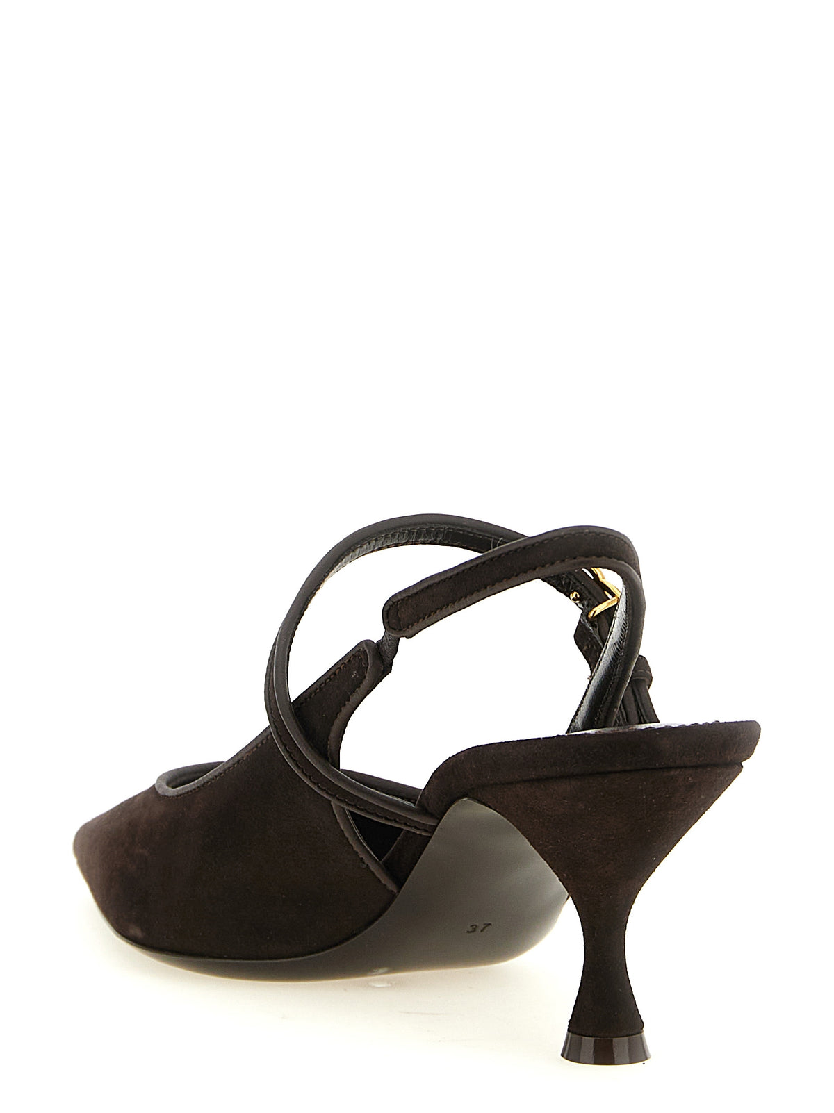 Dolce & Gabbana Brown Goat Leather Mid-Heel Pumps