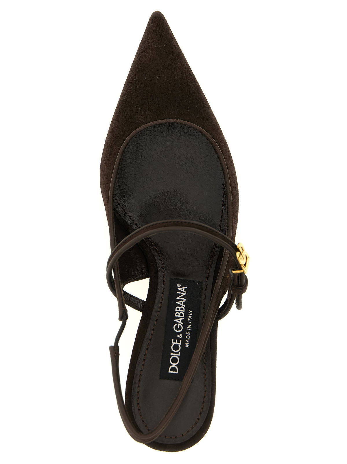 Dolce & Gabbana Brown Goat Leather Mid-Heel Pumps