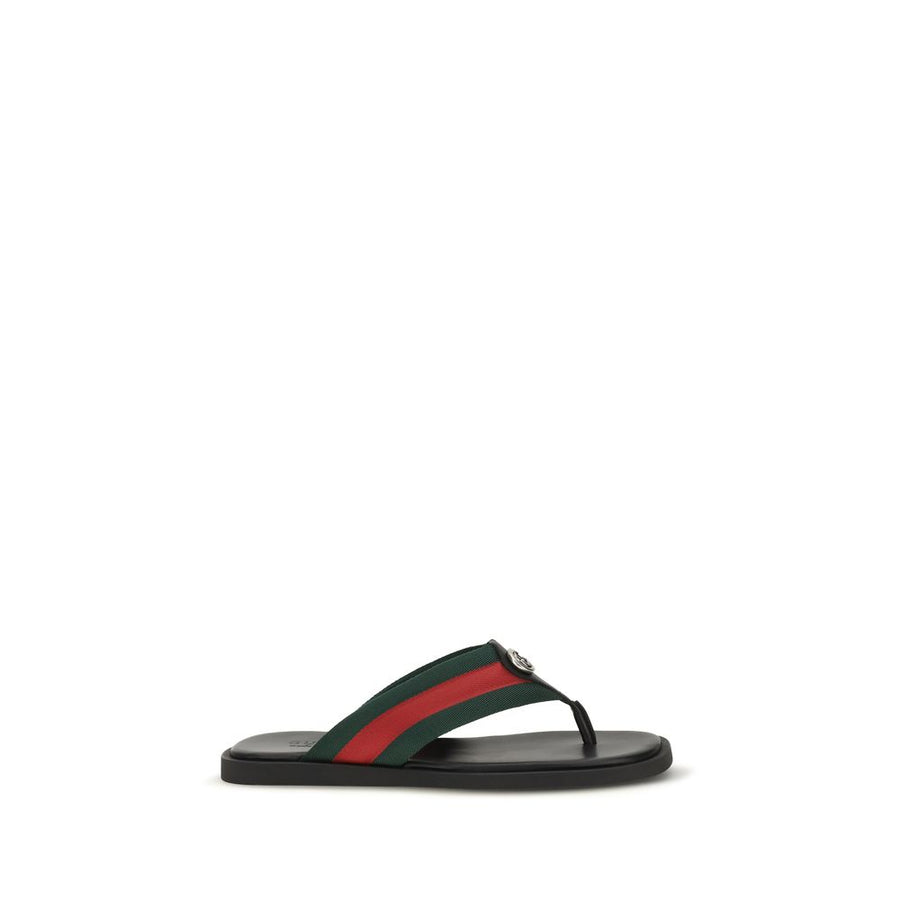 Gucci Black Nylon Flip Flop Sandals