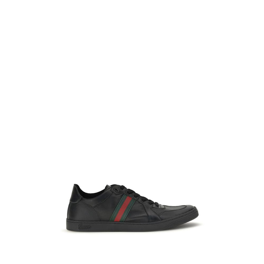 Gucci Black Bos Taurus Calf Leather Low-Top Sneakers
