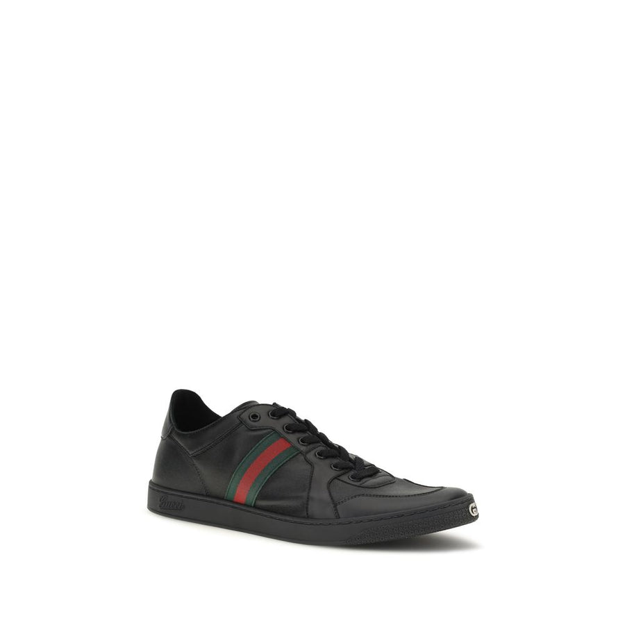 Gucci Black Bos Taurus Calf Leather Low-Top Sneakers