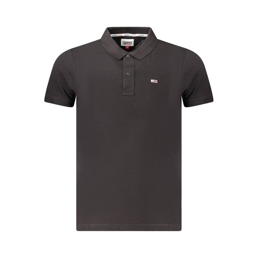 Tommy Hilfiger Men's Black Cotton Polo Shirt