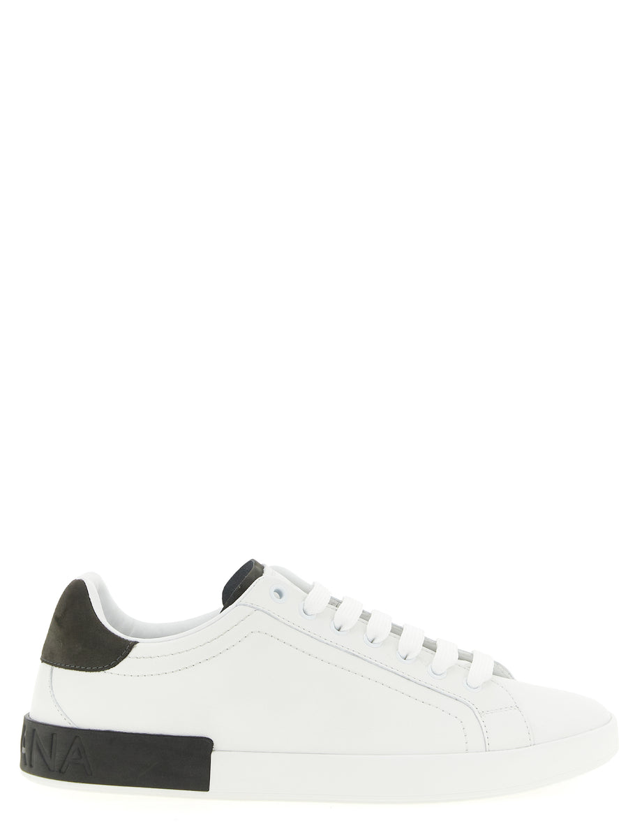 Dolce & Gabbana White Calfskin Low-Top Sneakers