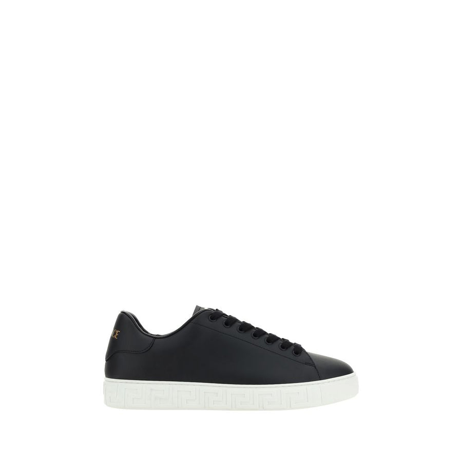 Versace Black Bos Taurus Calfskin Low-Top Sneakers