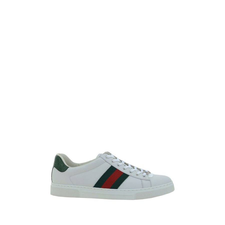 Gucci White Calfskin Low-Top Sneakers Bos Taurus