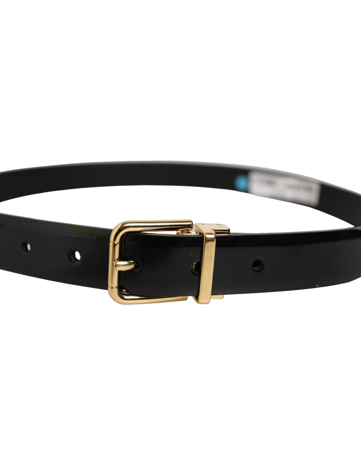 Dolce & Gabbana Schwarzer Klassik Leder Gürtel mit Goldfarbener Schnalle
