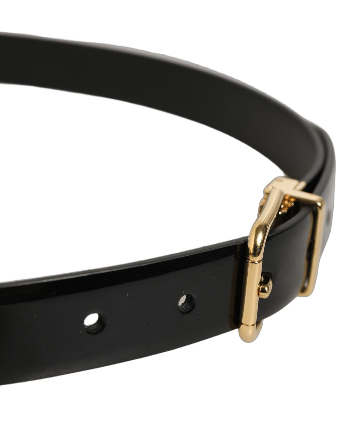 Dolce & Gabbana Schwarzer Klassik Leder Gürtel mit Goldfarbener Schnalle