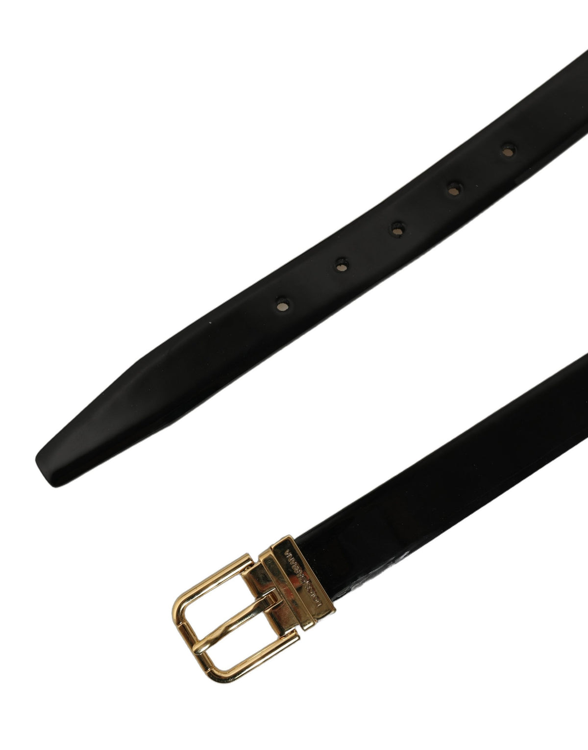 Dolce & Gabbana Schwarzer Klassik Leder Gürtel mit Goldfarbener Schnalle