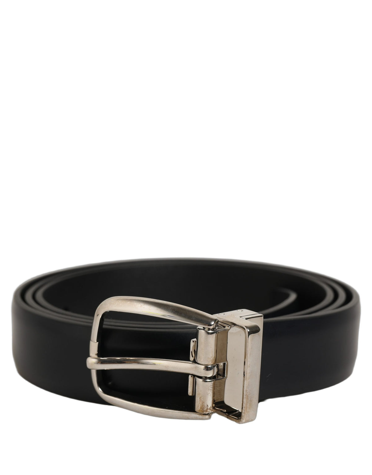Dolce & Gabbana Gürtel aus blauem Kalbsleder mit silberner Metallschnalle
