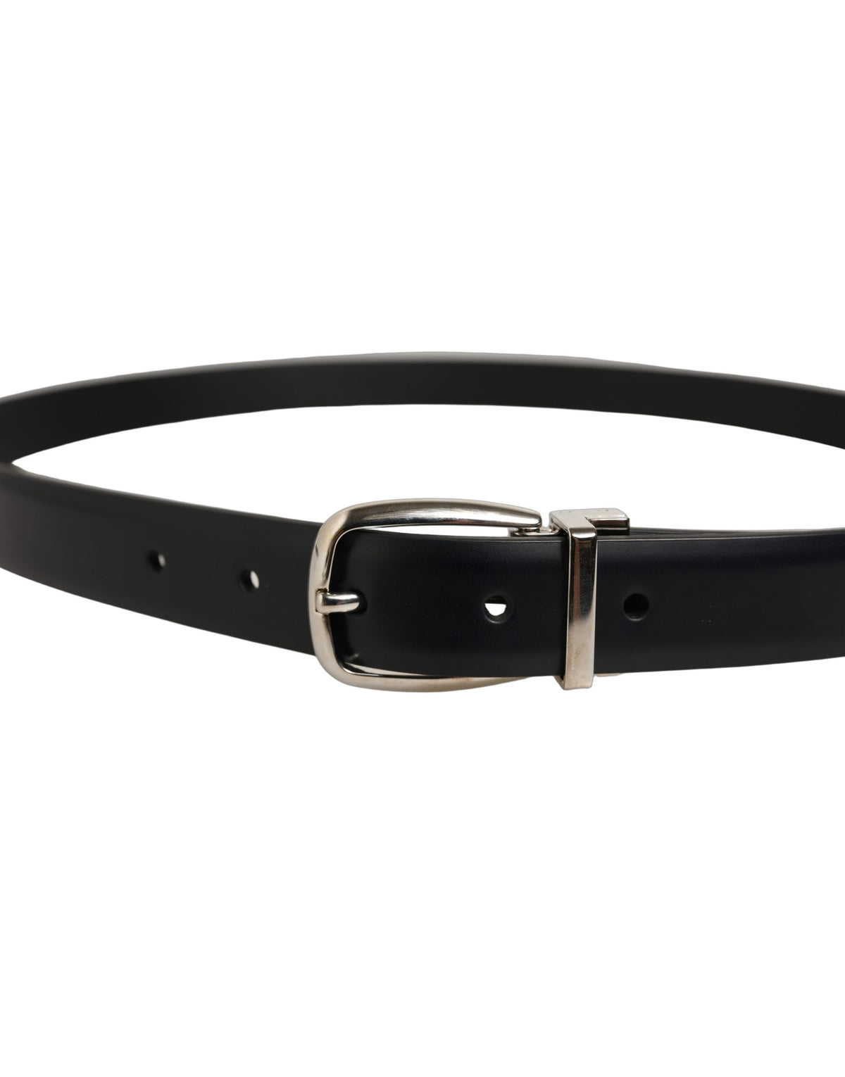 Dolce & Gabbana Gürtel aus blauem Kalbsleder mit silberner Metallschnalle