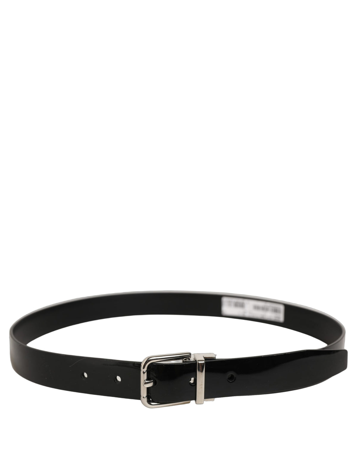 Dolce & Gabbana Schwarzer Ledergürtel mit silberfarbener Schnalle
