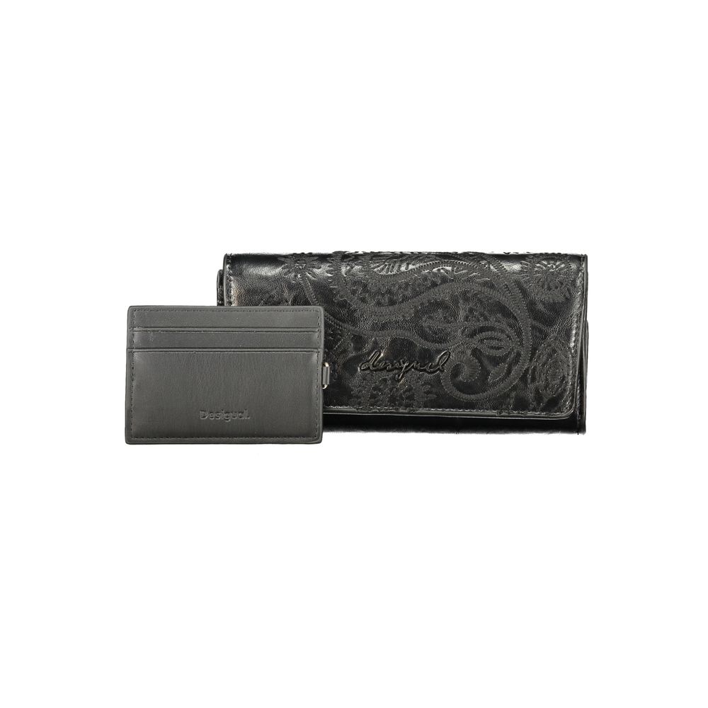 Desigual Schwarze Damen Geldbörse aus Polyurethan