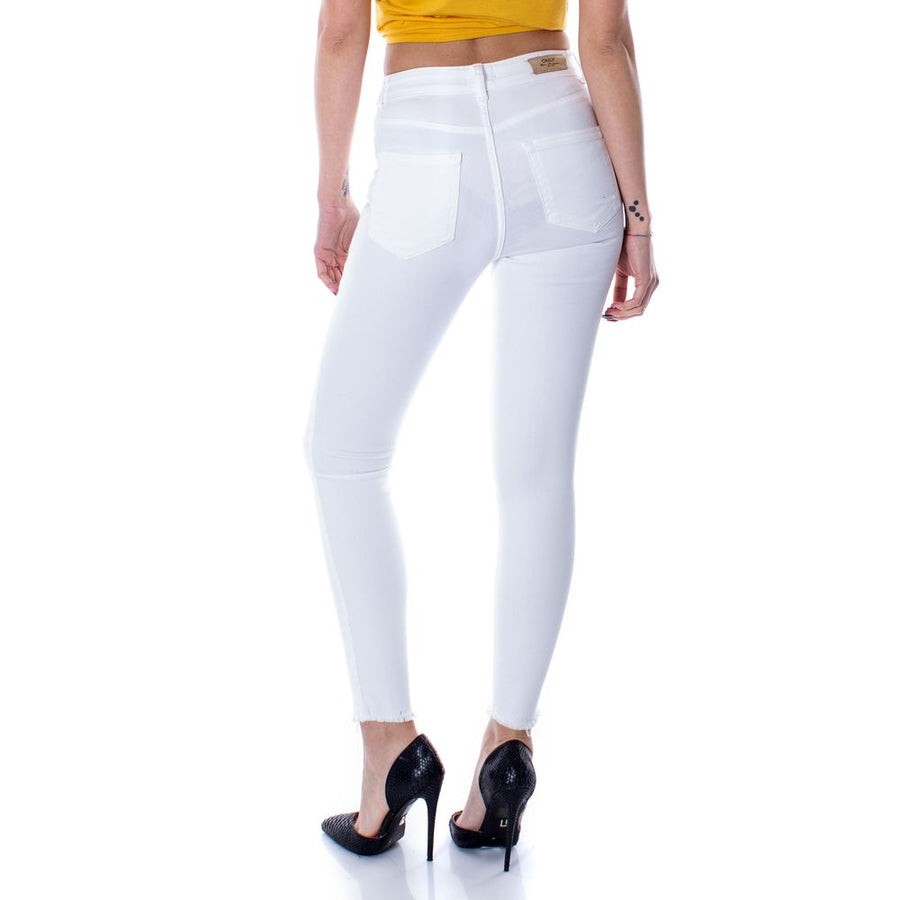 Only Weiße Skinny Jeans aus Baumwolle