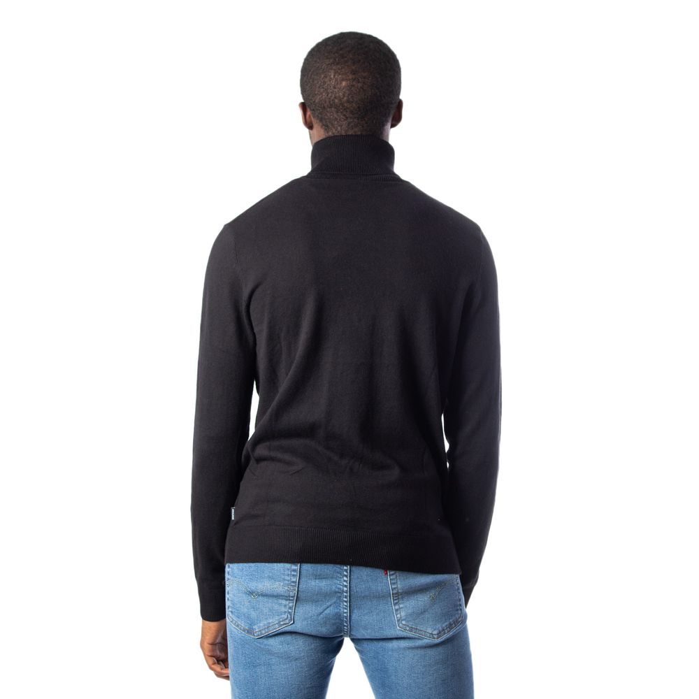 Jack Jones Schwarzer Baumwollrollkragenpullover