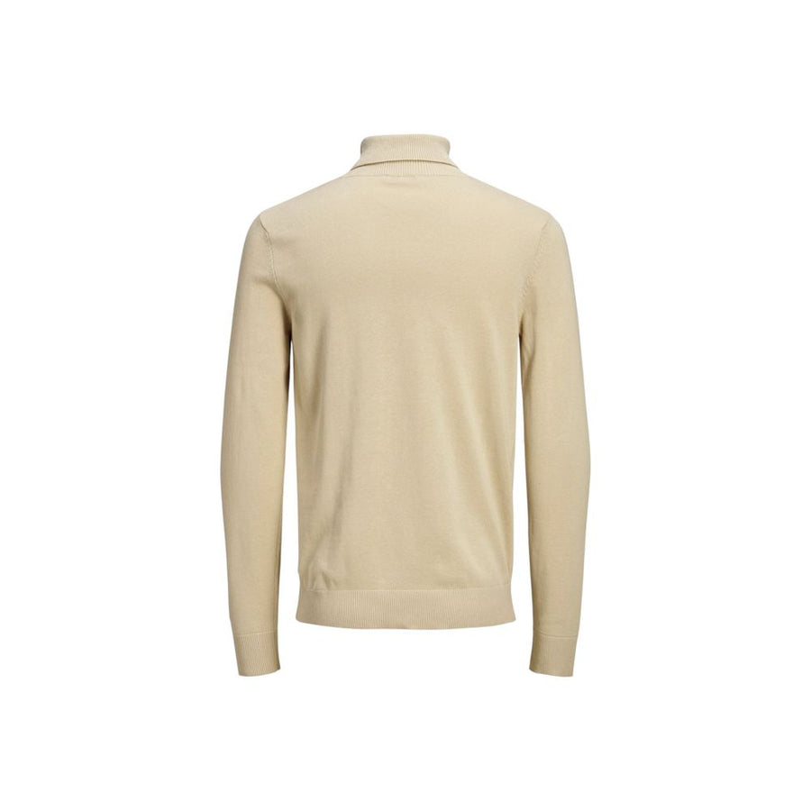 Jack Jones Beige Cotton Roll Neck Jumper