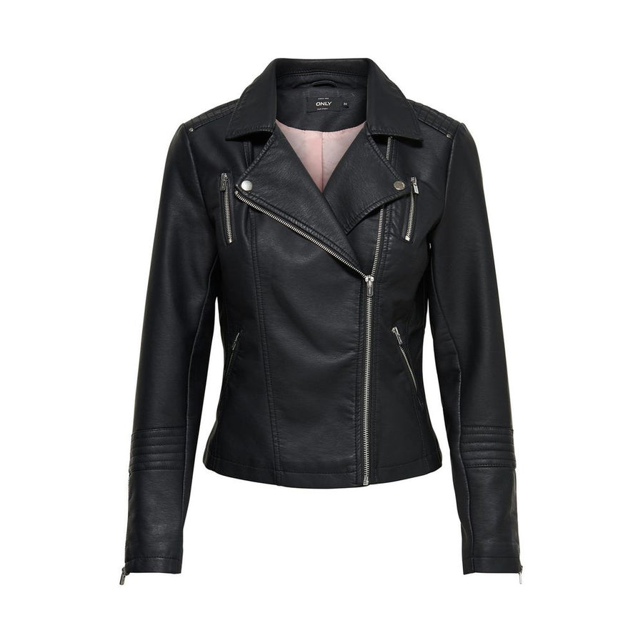 Only Schwarze Bikerjacke aus Viskose