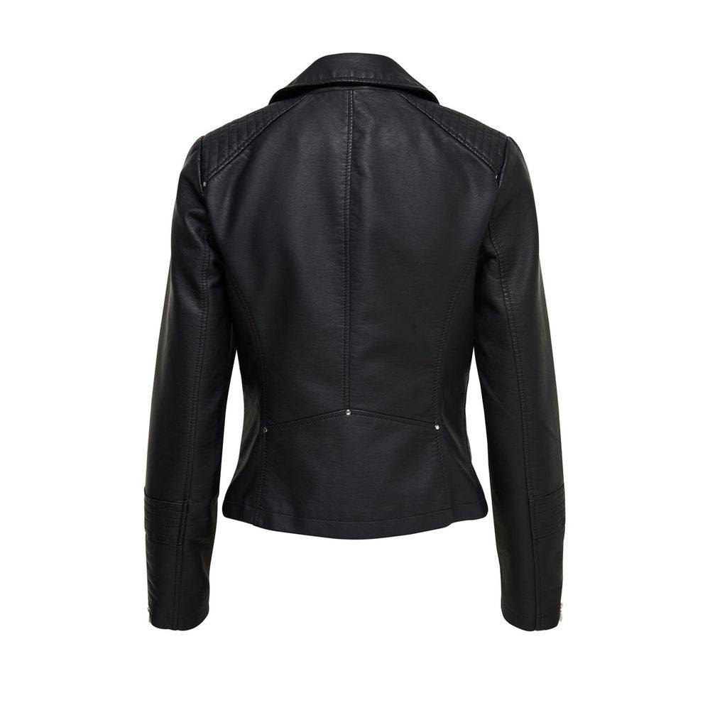 Only Schwarze Bikerjacke aus Viskose