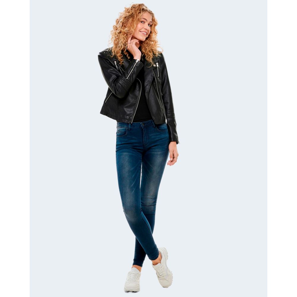 Only Schwarze Bikerjacke aus Viskose