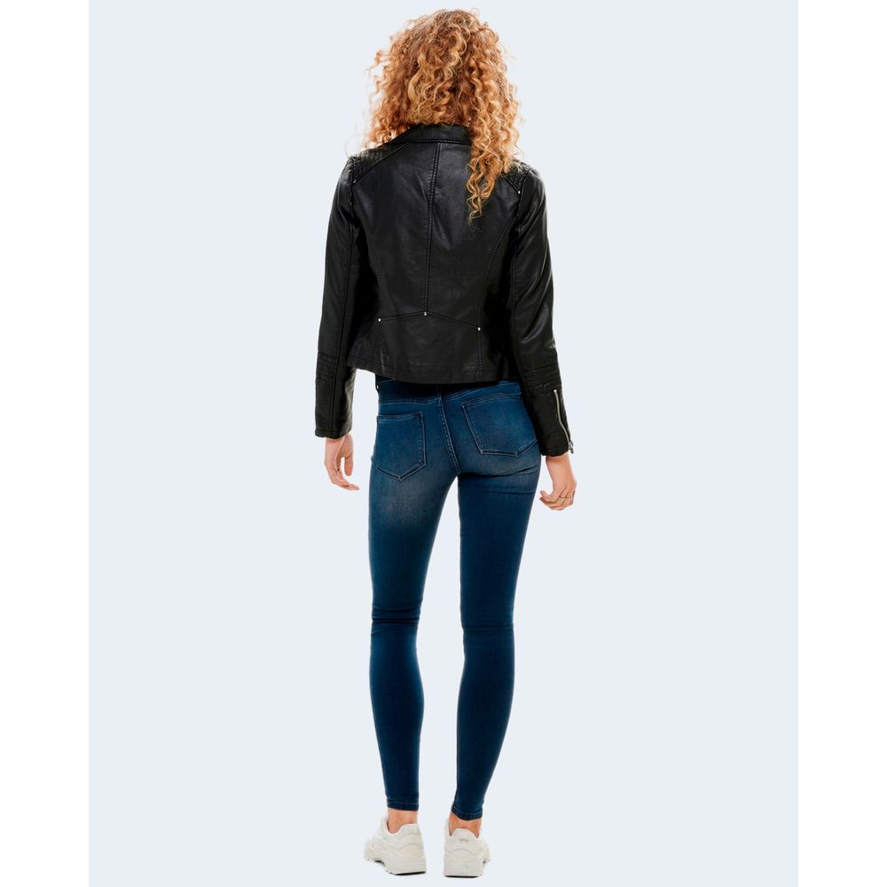 Only Schwarze Bikerjacke aus Viskose