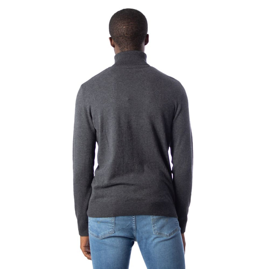 Jack Jones Grey Cotton Roll Neck Jumper
