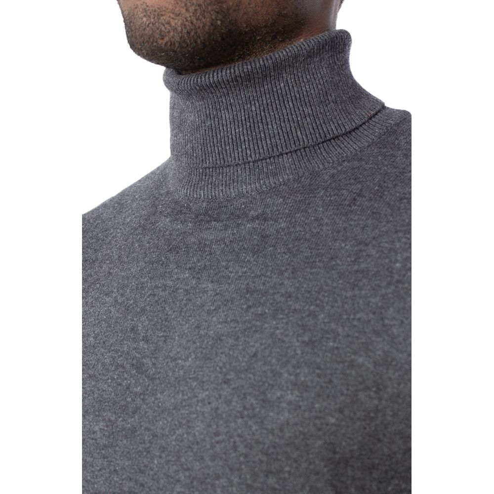 Jack Jones Grauer Baumwollrollkragenpullover