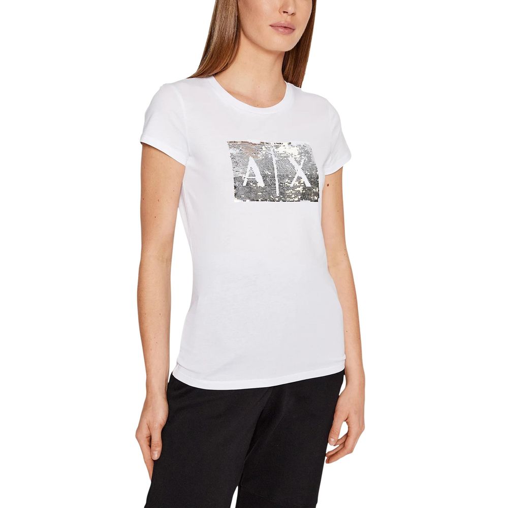Armani Exchange Weißes Baumwoll-T-Shirt