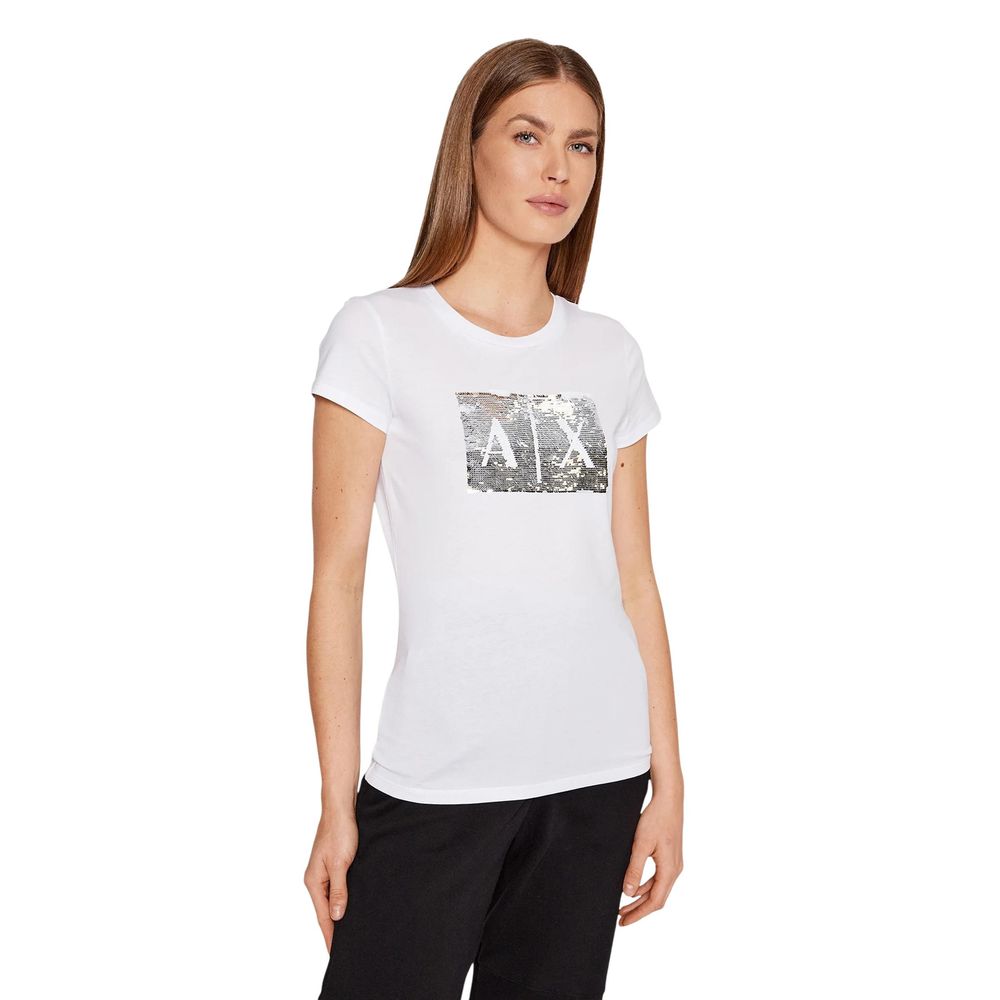 Armani Exchange Weißes Baumwoll-T-Shirt