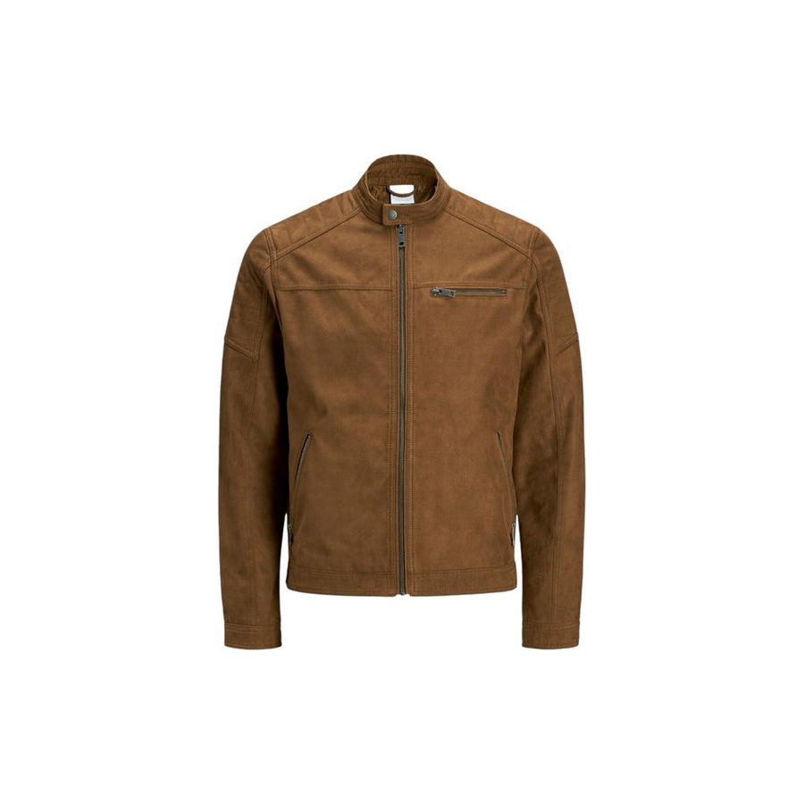 Jack Jones Men's Beige Faux Leather Coat