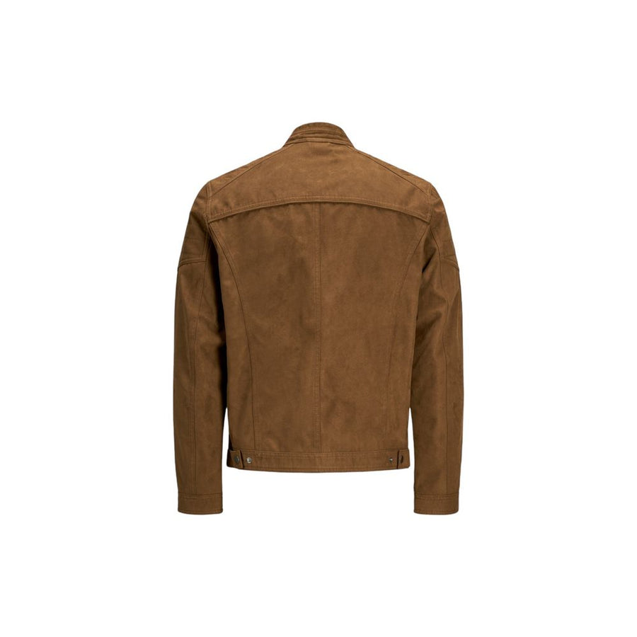 Jack Jones Men's Beige Faux Leather Coat