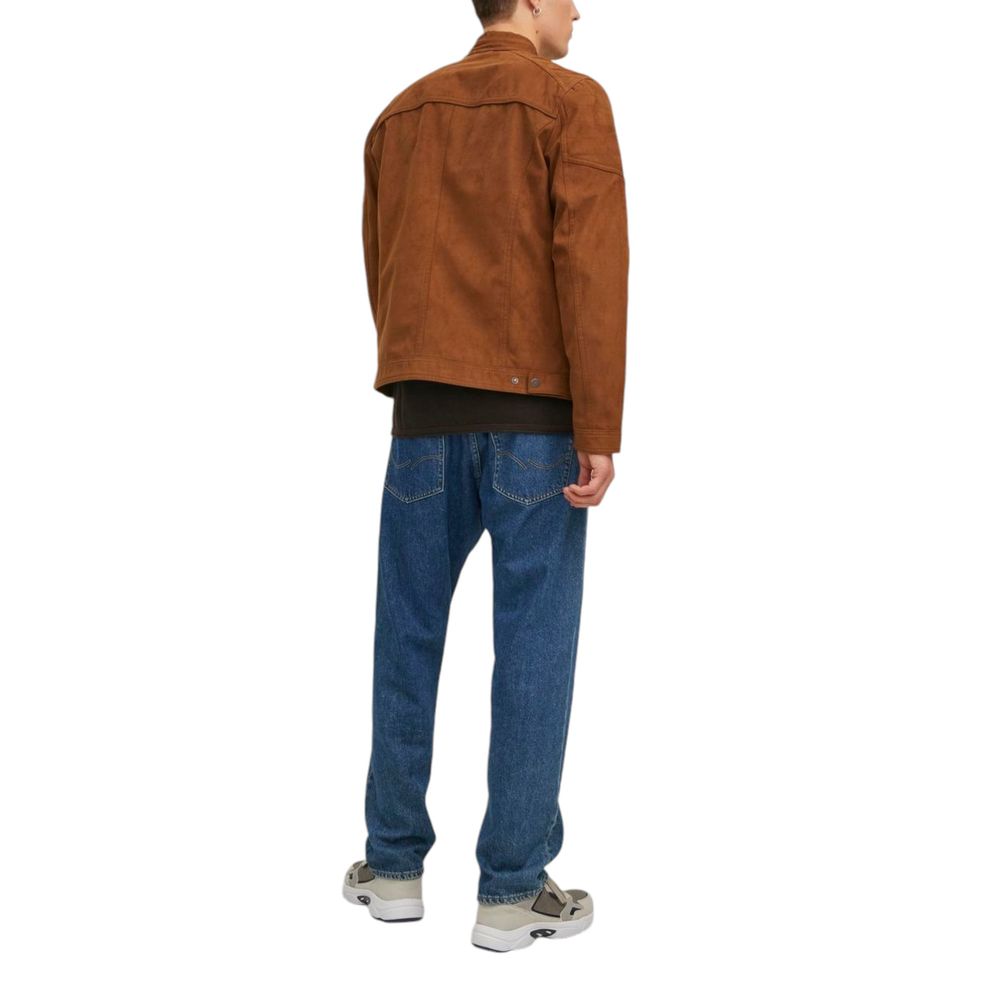 Jack Jones Beige Kunstleder-Mantel